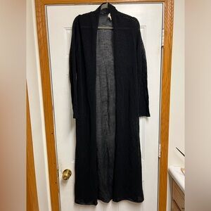 Eileen Fisher Black Textured Knit wool duster